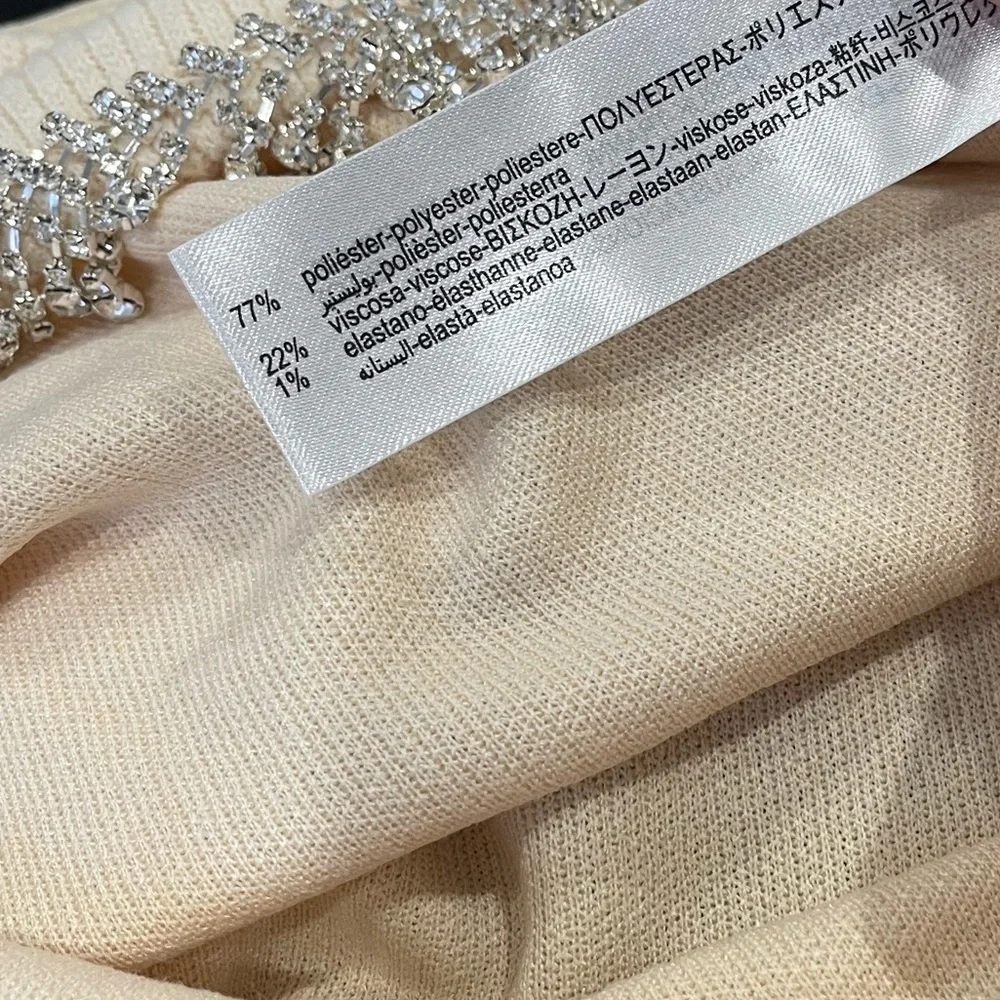 Zara SOFT SWEATSHIRT WITH RHINESTONES Pullover Cropped